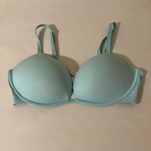 pink‎ victoria secret Bra Blue Padded Adjustable Straps Sz 36C